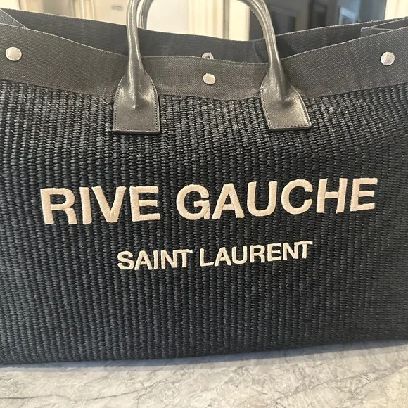 Saint Laurent Rive Gauche Tote Bag in Raffia - Picture 1 of 13